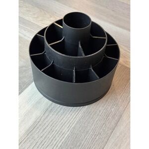 Pampered Chef Black Rotating Tool Turn About Desk Organizer 9 Compartment Caddy